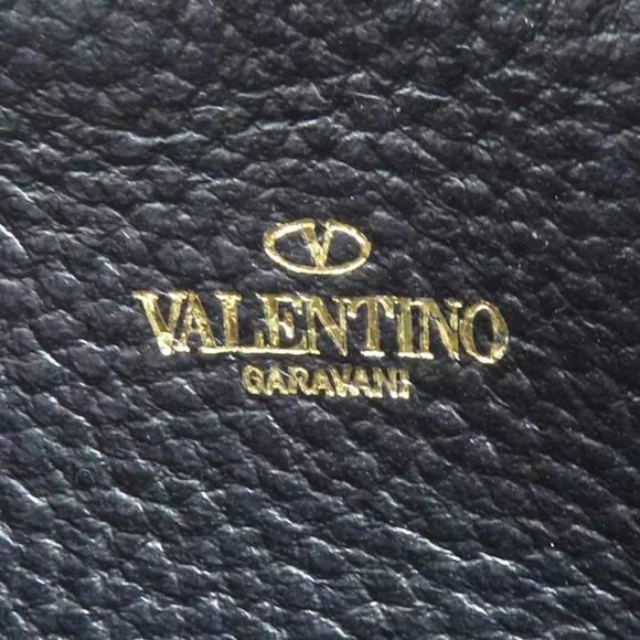 Auth Valentino Garavani Rockstuds Zip Around Long Wallet Gold/Black - Picture 7 of 10